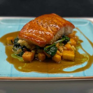 pan-roasted salmon
