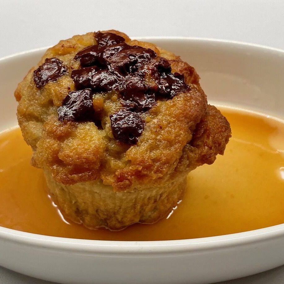 Bananas Foster Chocolate Chip Bread Pudding